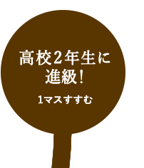 高校2年生に進級！1マスすすむ