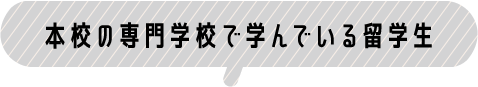 本校の専門学校で学んでいる留学生